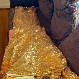 Gold prom dress